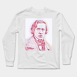 Frédéric Chopin Portrait | Frédéric Chopin Artwork | Line Art Long Sleeve T-Shirt